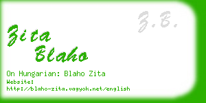 zita blaho business card